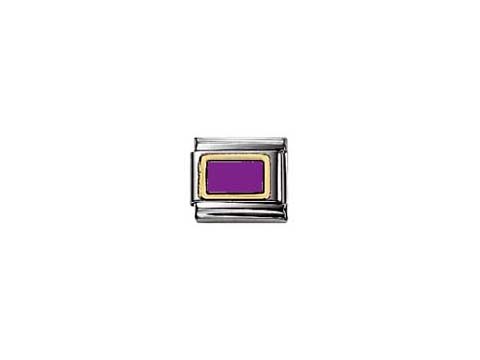 Classic emailliert in Violett von Nomination. Der Edelstahlrahmen umschließt ein rechteckiges, violettes Emaille-Inlay, das eine elegante Note verleiht.