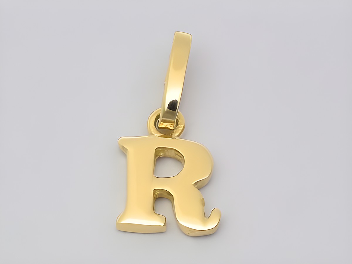 Gold Buchstaben Anhänger Buchstabe R von Juwelier Harnisch, eleganter und stilvoller Schmuck, perfekt für persönliche Akzente und besondere Anlässe.