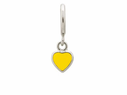 Silberner Anhänger in Herzform mit gelbem Emaille-Finish, ideal als charm für Schmuckstücke, von Endless, Modell Sun Enamel Hearts. Fügt jedem Look eine fröhliche Note hinzu.