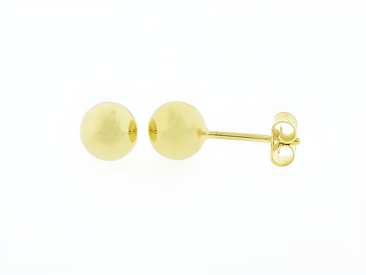 Silber Ohrringe Kugel Silber vergoldet 6 mm Stecker ohne Stein von Juwelier Harnisch, zeitloses Design für elegante Akzente.