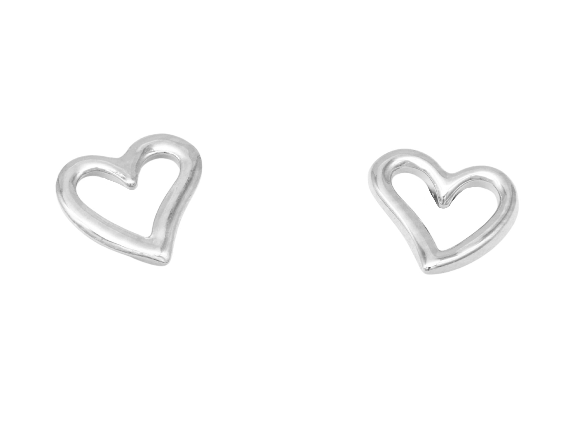 Ohrring Herz - elegant - Ohrstecker - Sterling Silber poliert rhodiniert