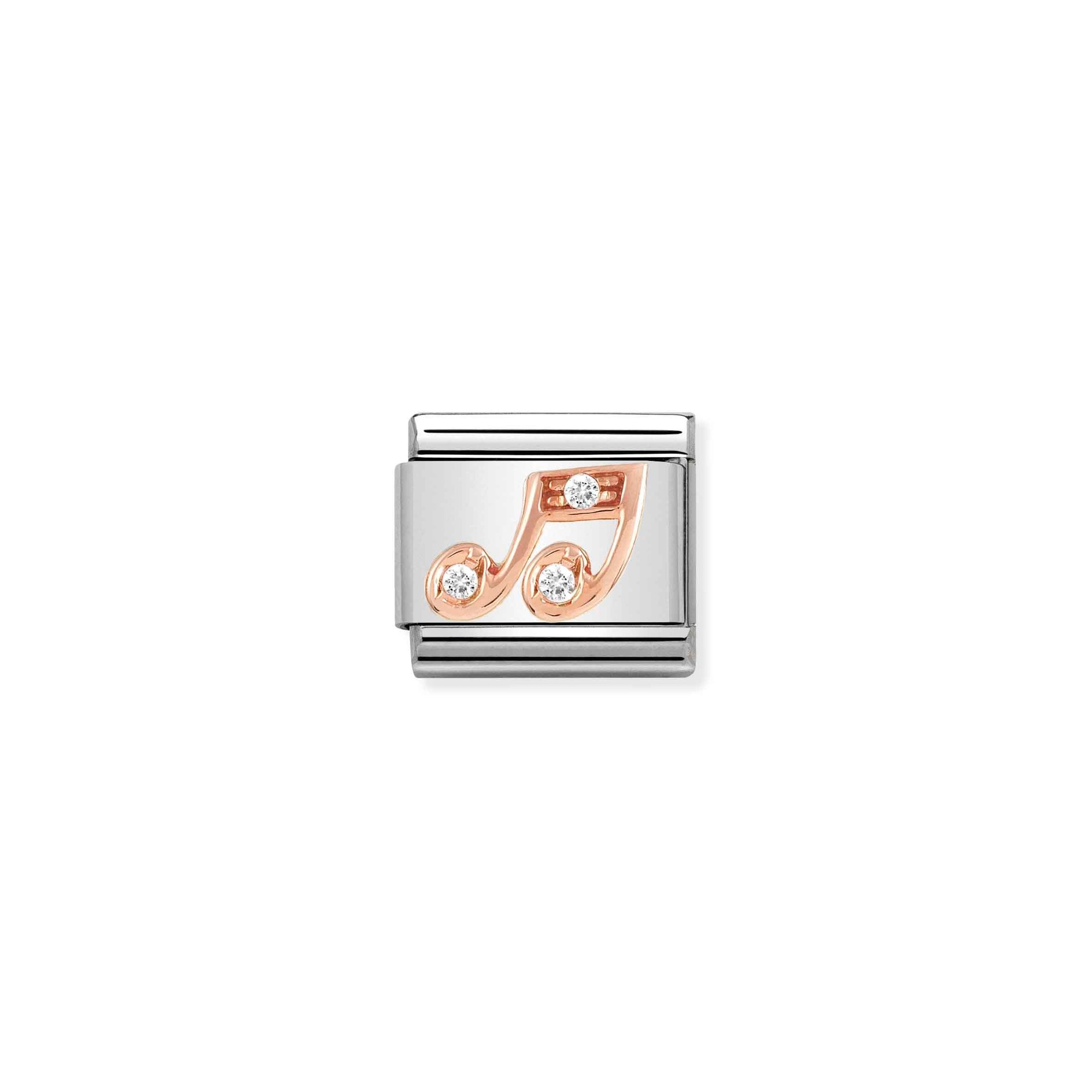 Nomination Composable Classic Charm Musiknote - Edelstahl, Gold 375 Roségold, Zirkonia