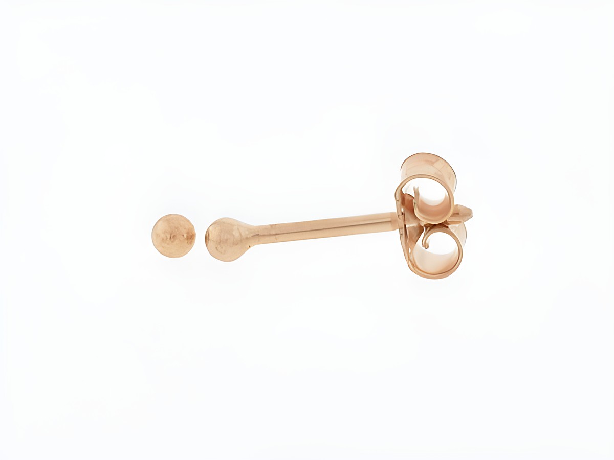 Silber Ohrringe Kugel Silber rosé vergoldet 2 mm Stecker von Juwelier Harnisch Ohrstecker ohne Stein in elegantem Design.