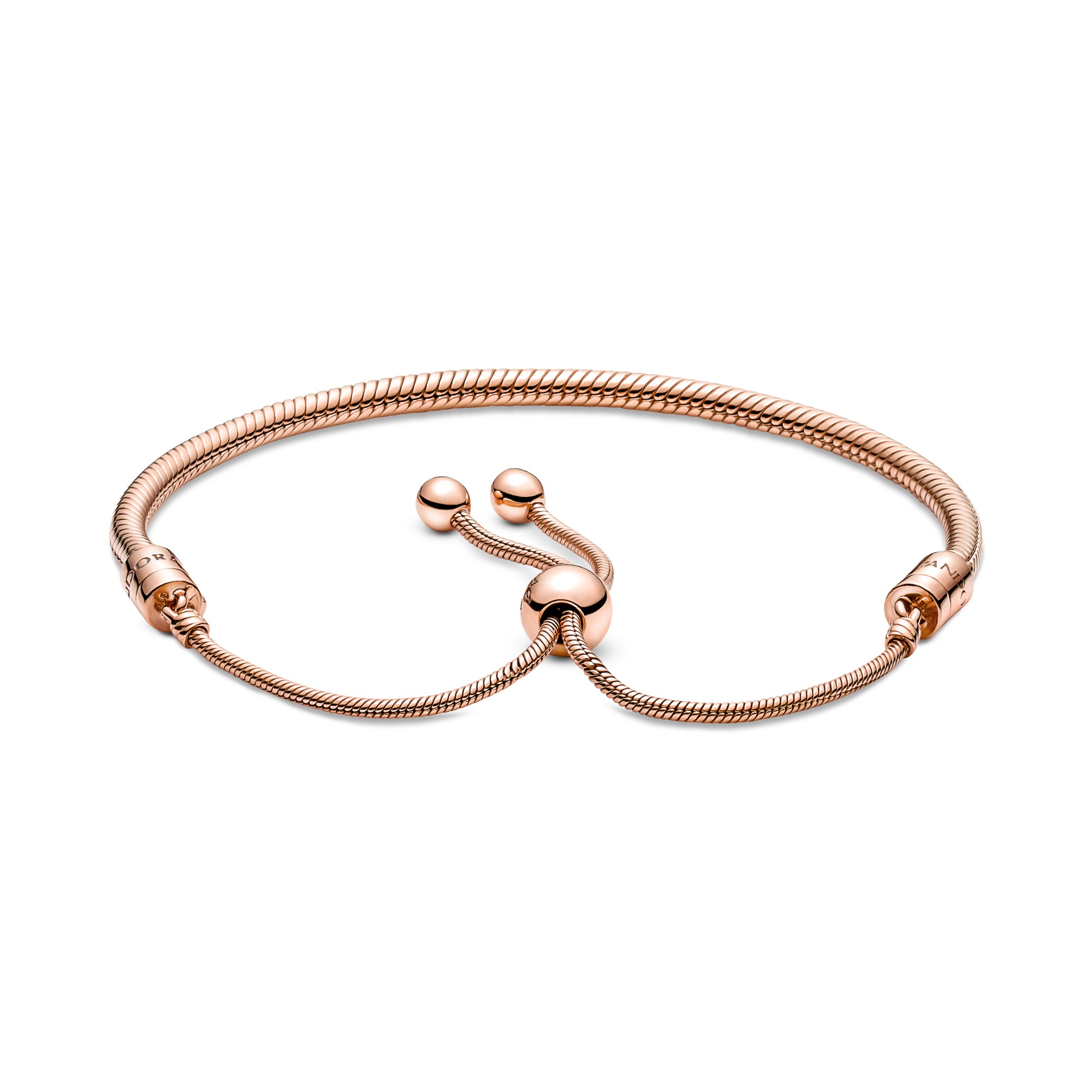 Pandora Schiebeverschluss Schlangen-Gliederarmband - Roségold Vergoldung - Zirkonia 28 cm – Ansicht 2