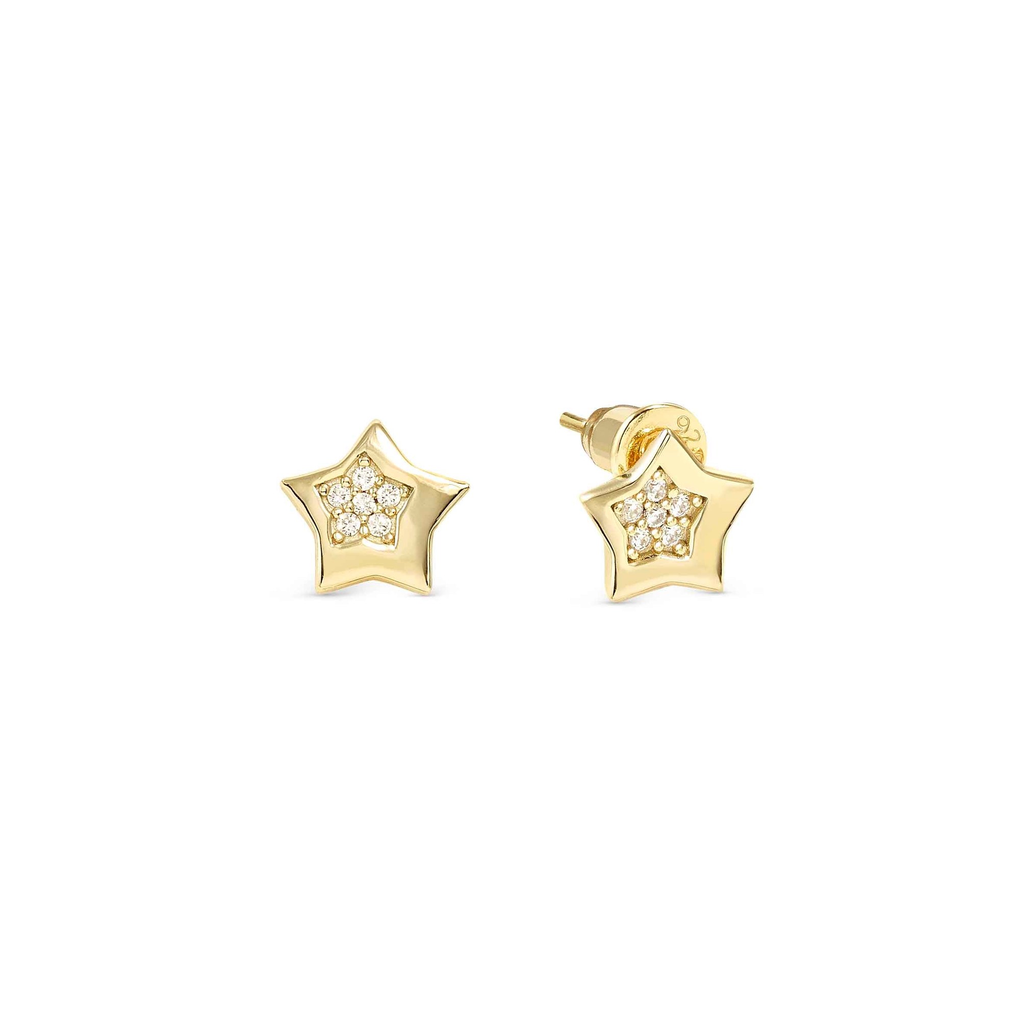 Nomination Petit Sparkle - Sterling Silber Ohrstecker - Stern - vergoldet - Zirkonia – Ansicht 2