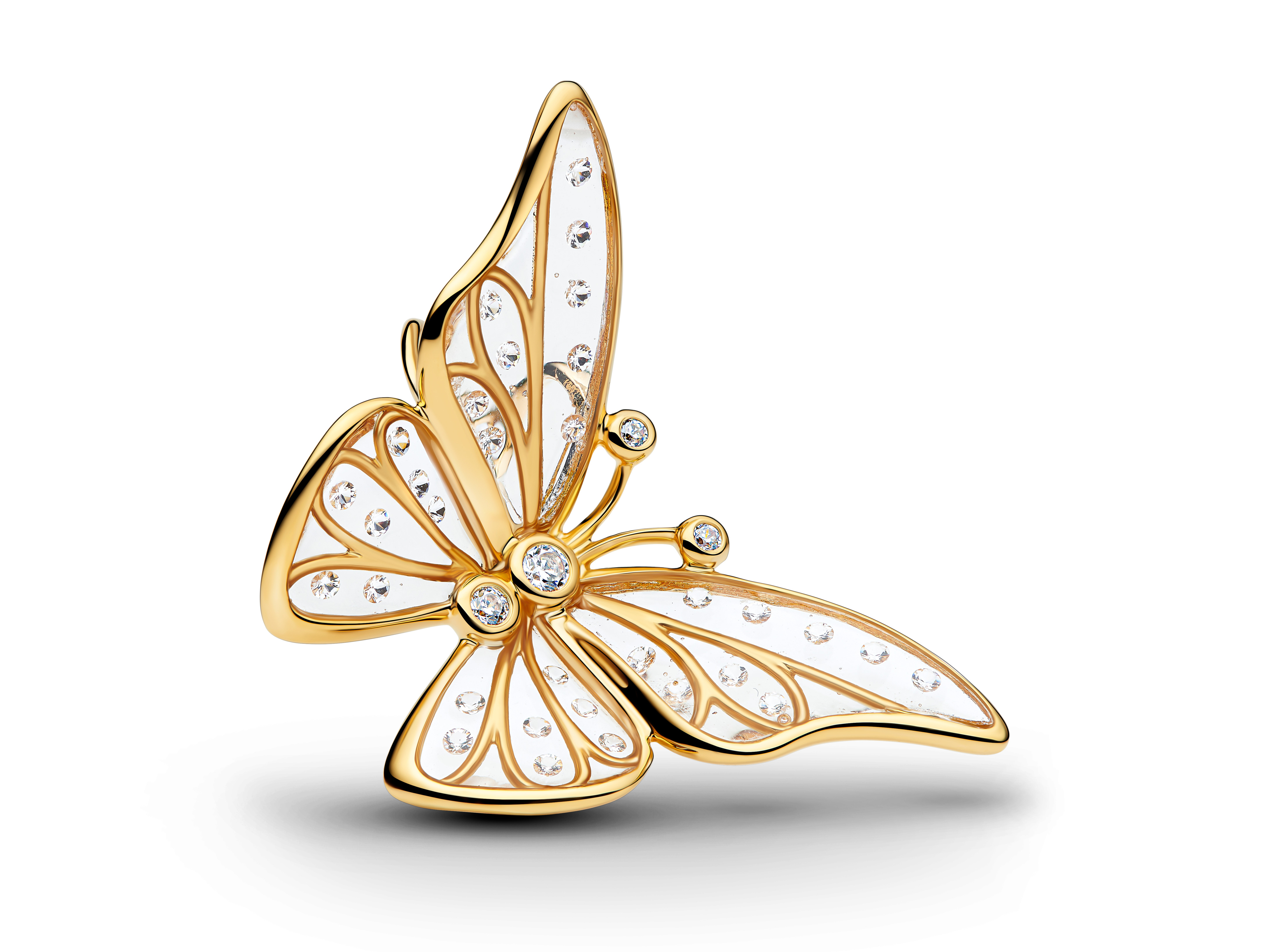 Pandora 764487C01 XXL großer Schmetterling Charm Anhänger - Gelbgold Vergoldung - Zirkonia