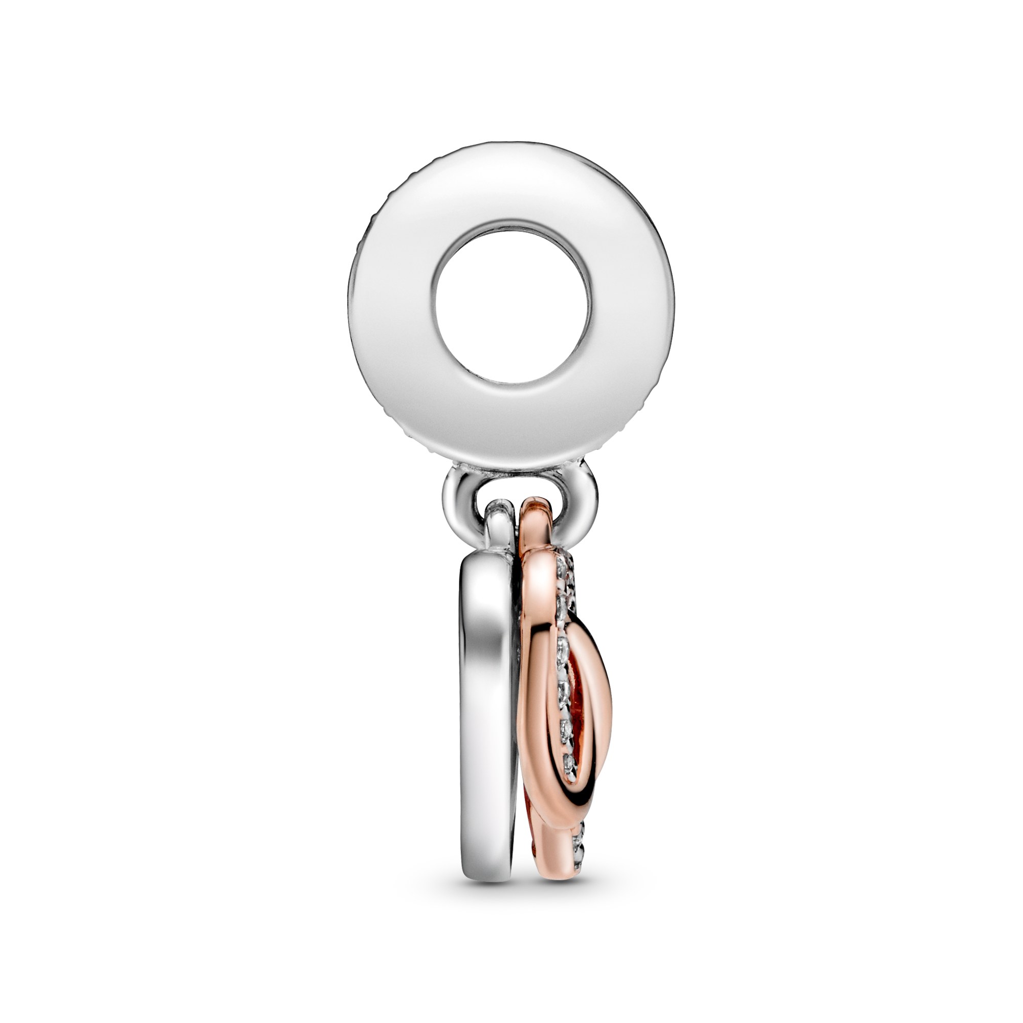 Pandora ROSE & Silber Charm Anhänger - Unendliches Herz - Zirkonia + Emaille – Ansicht 4