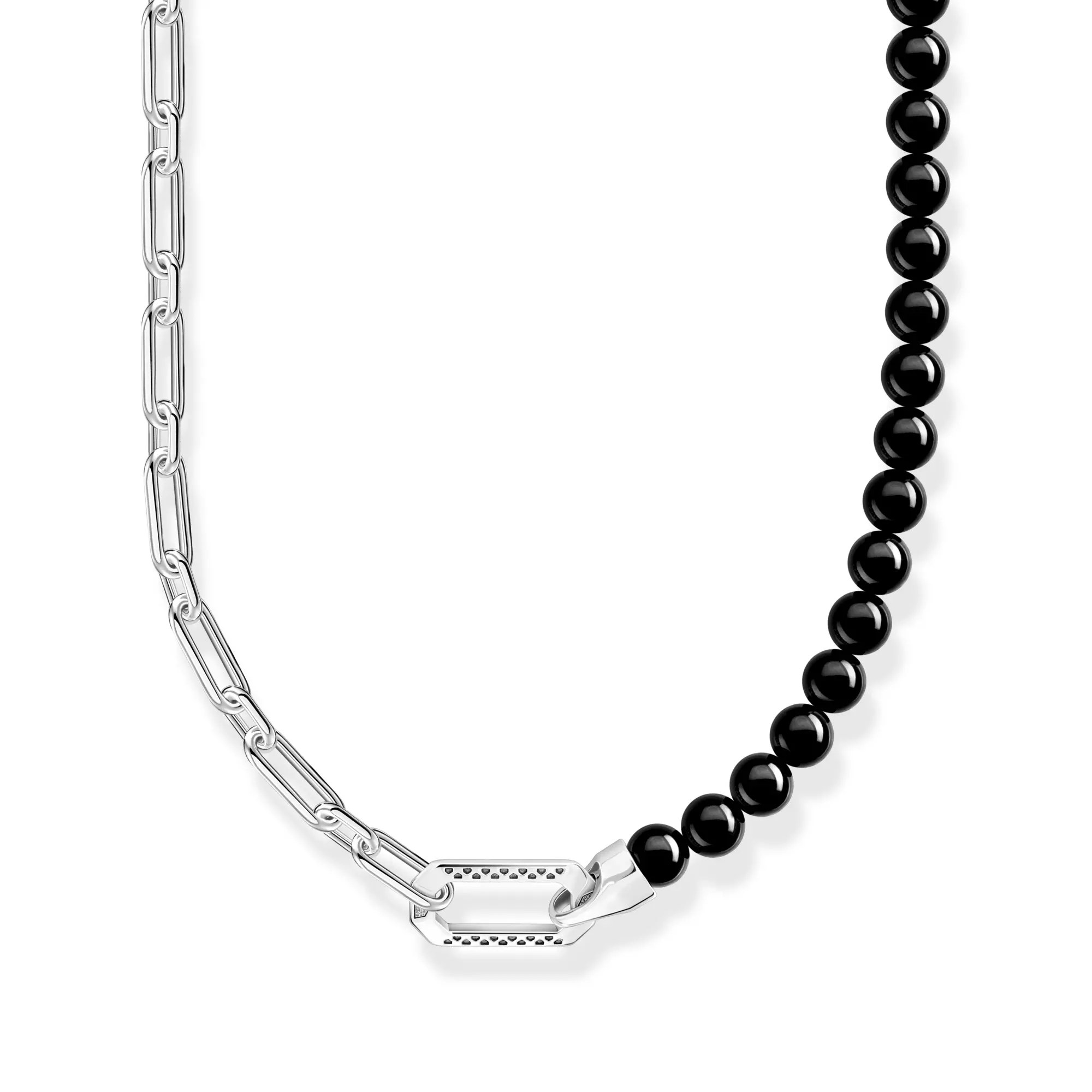 Thomas Sabo Kette - Silber geschw. + Achat - schwarz - 50 - 55 cm