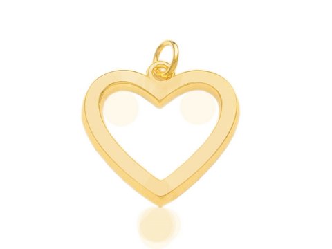 Herz Anhänger Doublé vergoldet schlicht und schön, Hersteller Juwelier Harnisch, eleganter und zeitloser Charm für individuelle Schmuckstücke.