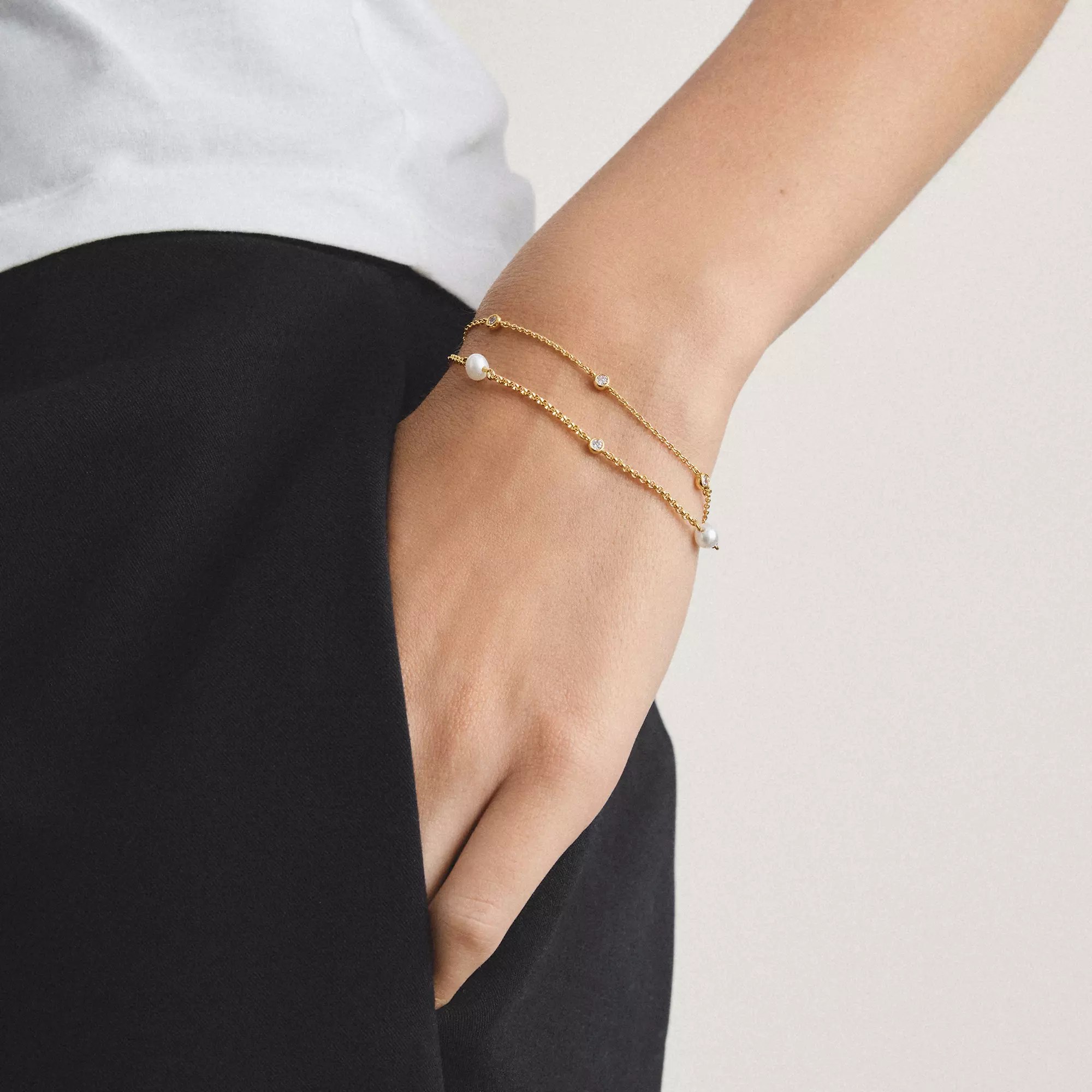 Thomas Sabo Armband mit weißem Zirkonia – vergoldet – 19 cm – Ansicht 3