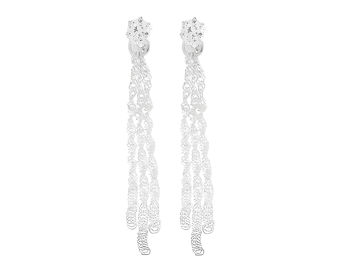 Ohrringe Stecker im Kettchendesign aus rhodiniertem Silber, elegant und funkelnd mit Zirkonia, Hersteller: Juwelier Harnisch. Ideal für besondere Anlässe.