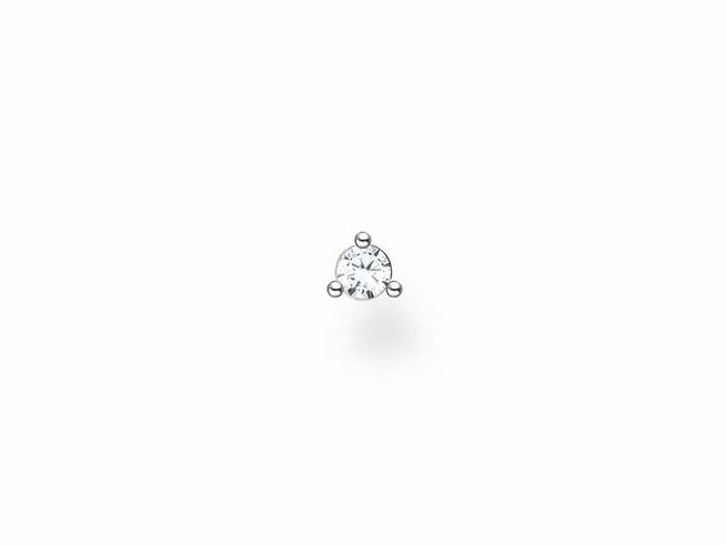 Thomas Sabo Charming Ohrstecker aus Sterling Silber mit einem weißen Zirkonia Stein, zeitloses Design, ideale Ergänzung für jeden Schmuckstil.