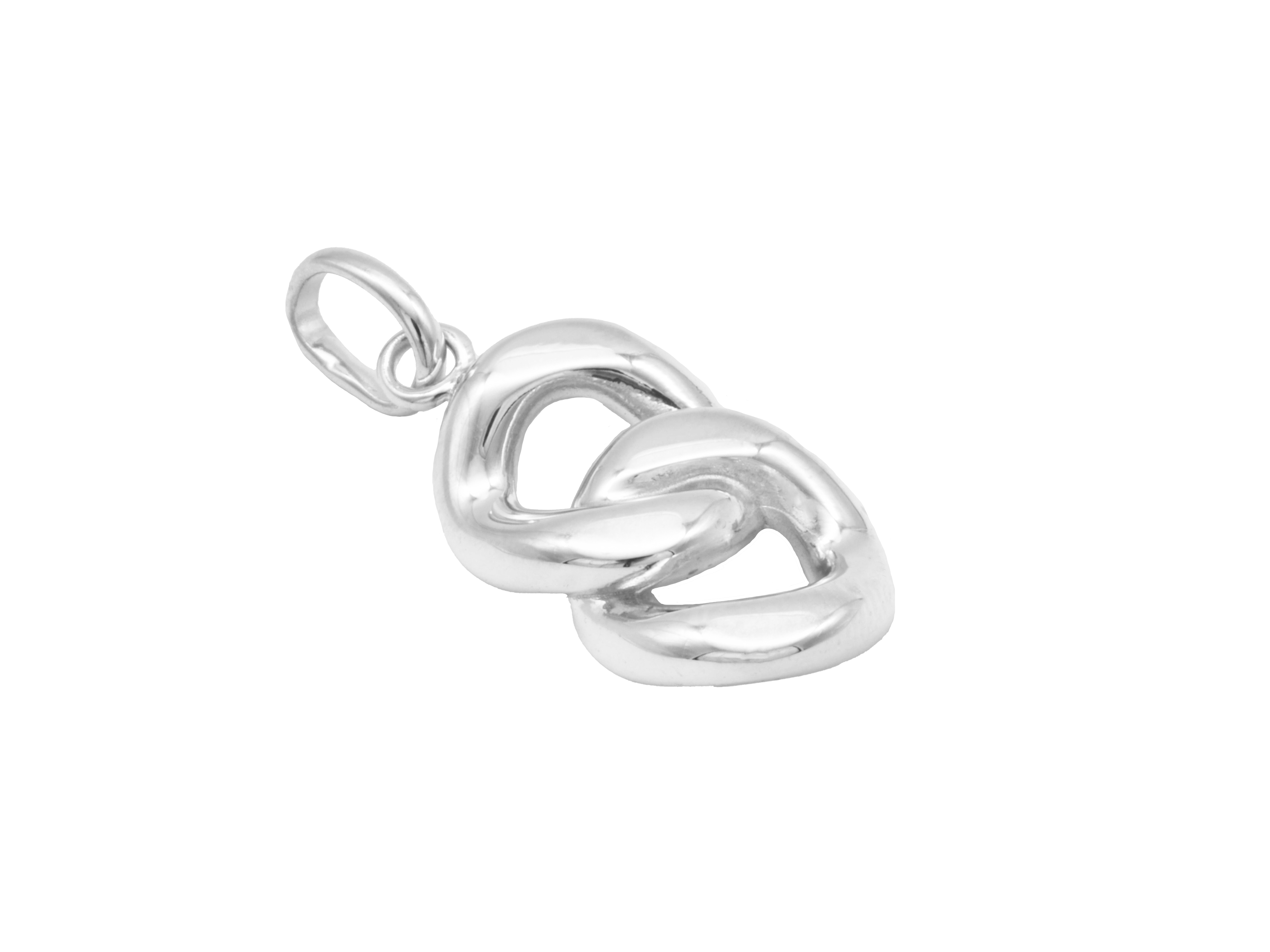 Anhänger Panzerringe aus Sterling Silber 925, rhodiniert und poliert, mit besonderem Design, gefertigt vom Juwelier Harnisch. Ideal für elegante Schmuckstücke.