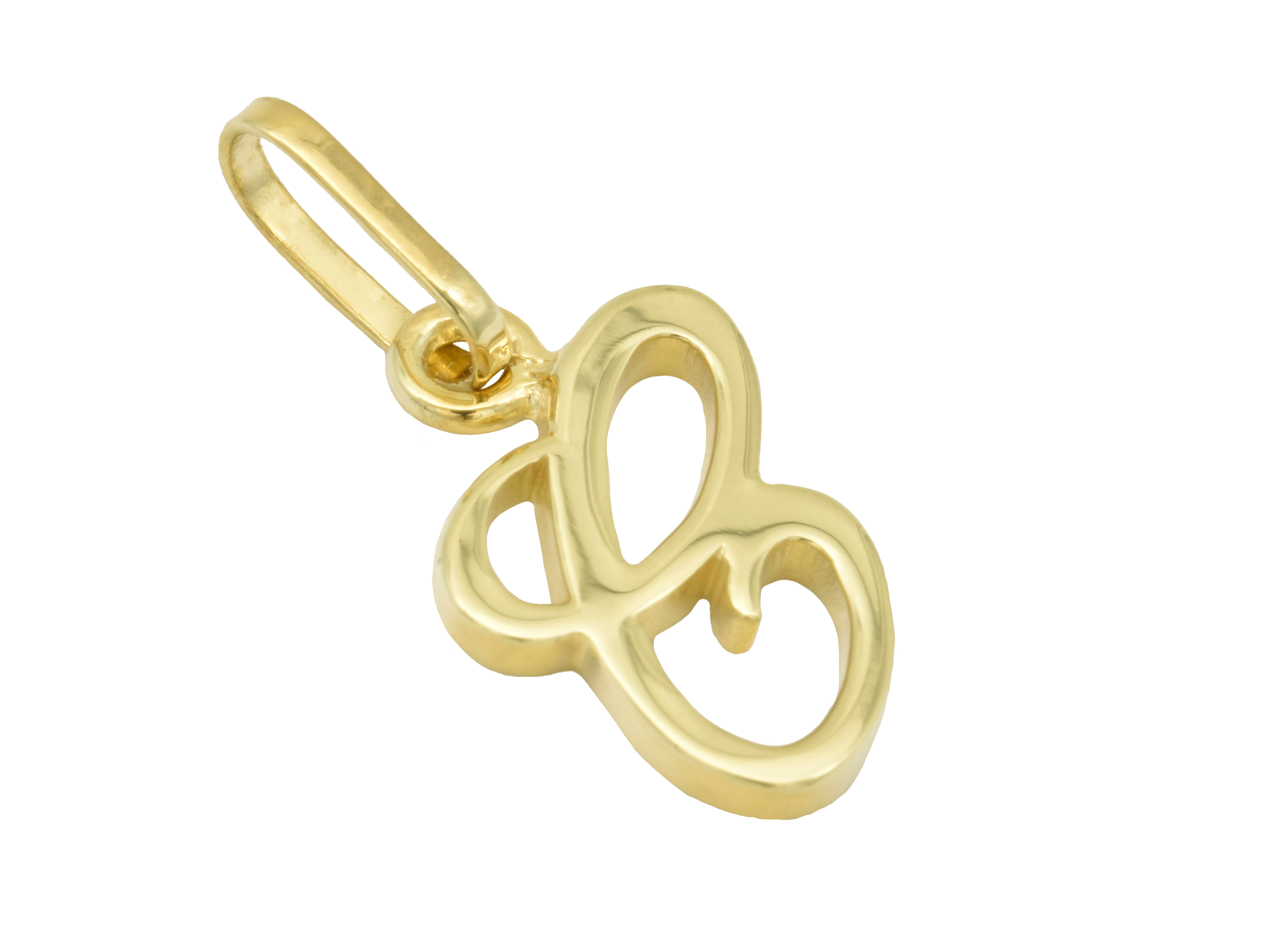 Buchstaben Anhänger Buchstabe C aus gelbgold 750, poliert, mit einer feinen und eleganten Form, gefertigt vom Juwelier Harnisch. Ideal für individuelle Schmuckstücke.