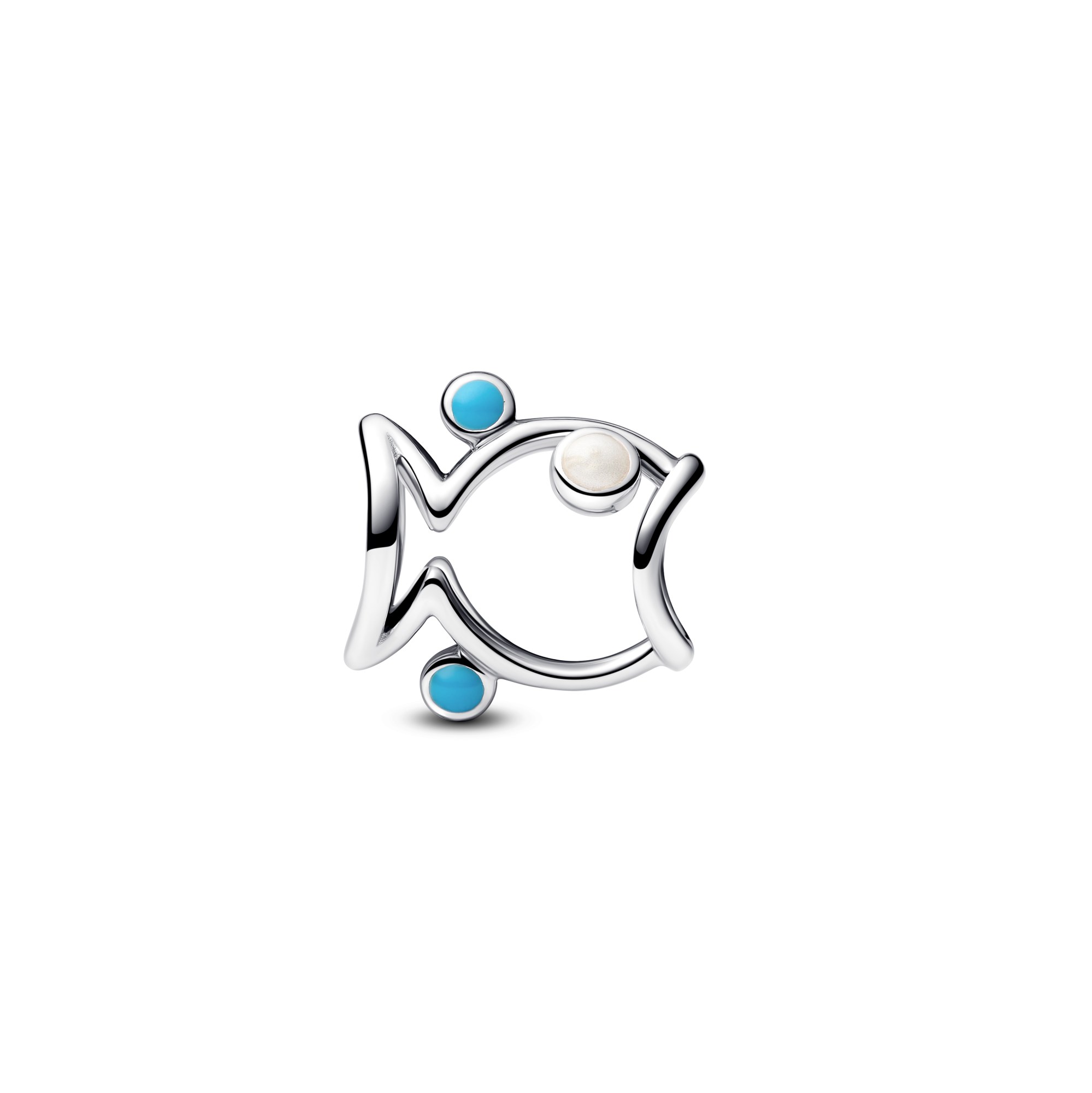 Pandora Offen gearbeiteter Fisch Charm - Sterling Silber – Ansicht 3