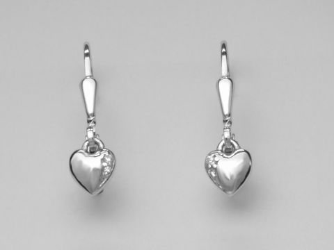 301076-0 Silber Ohrringe in Herzform aus Sterling Silber mit Zirkonia, zuckersüße Hänger von Juwelier Harnisch, elegant und funkelnd, perfekt für besondere Anlässe oder den Alltag.
