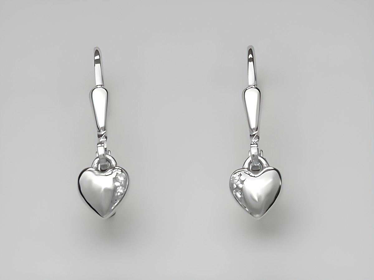Silber Ohrringe in Herzform aus Sterling Silber mit Zirkonia, zuckersüße Hänger von Juwelier Harnisch, elegant und funkelnd, perfekt für besondere Anlässe oder den Alltag.