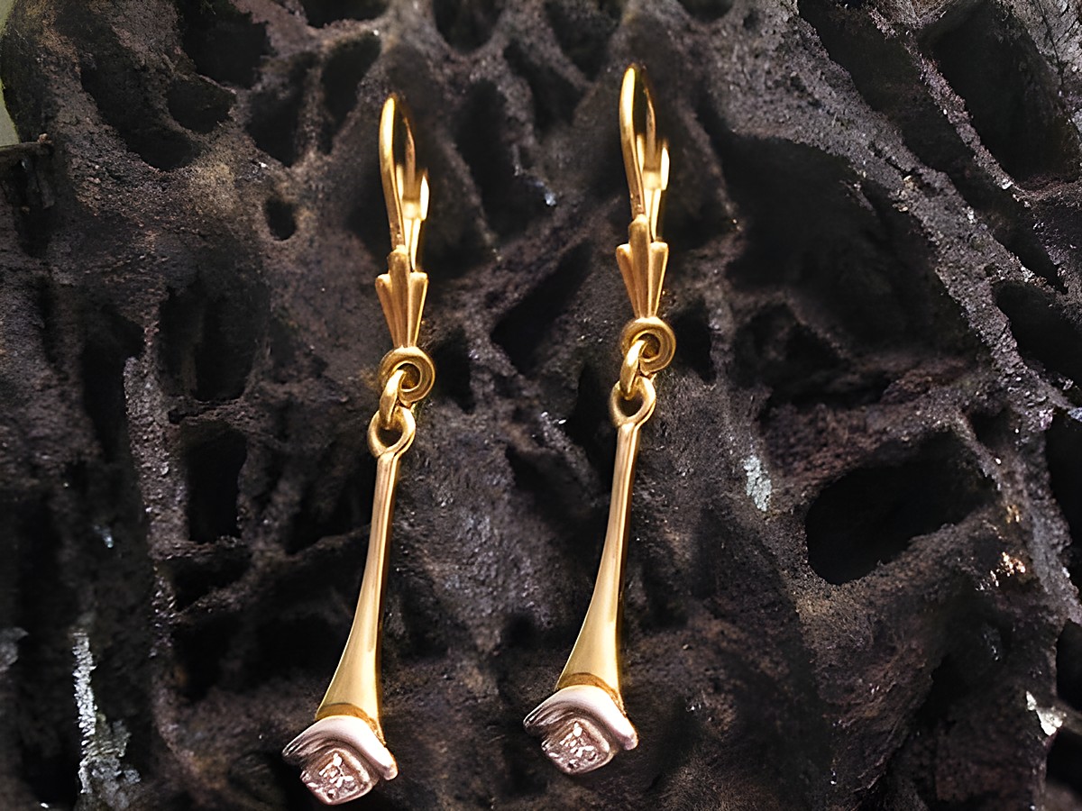 Bezaubernde Gold Ohrhänger bicolor von Juwelier Harnisch, elegant ohne Stein gestaltet, ideal für jeden Anlass und verleiht jedem Outfit das gewisse Etwas.