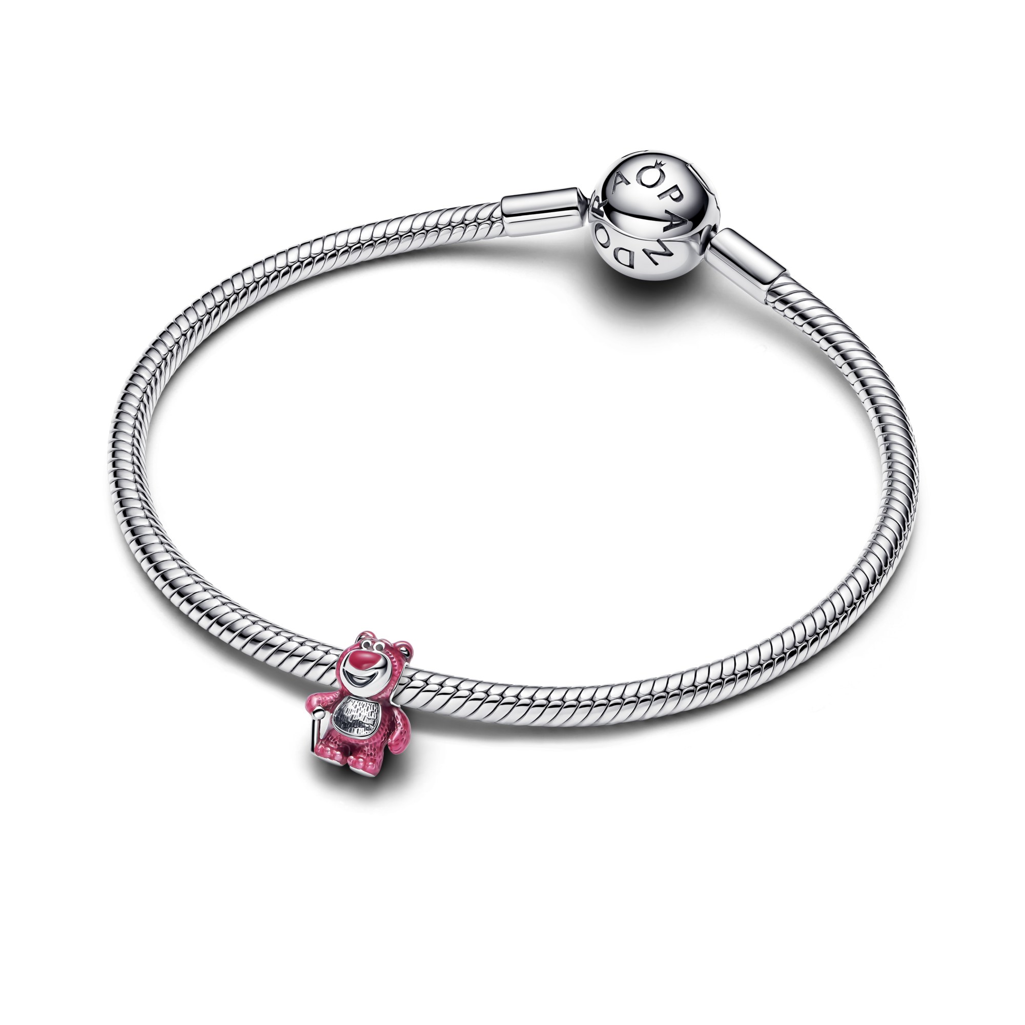 Pandora Disney Pixar Villains Lotso der Bär - duftender Charm - Sterling Silber - Emaille Pink – Ansicht 2
