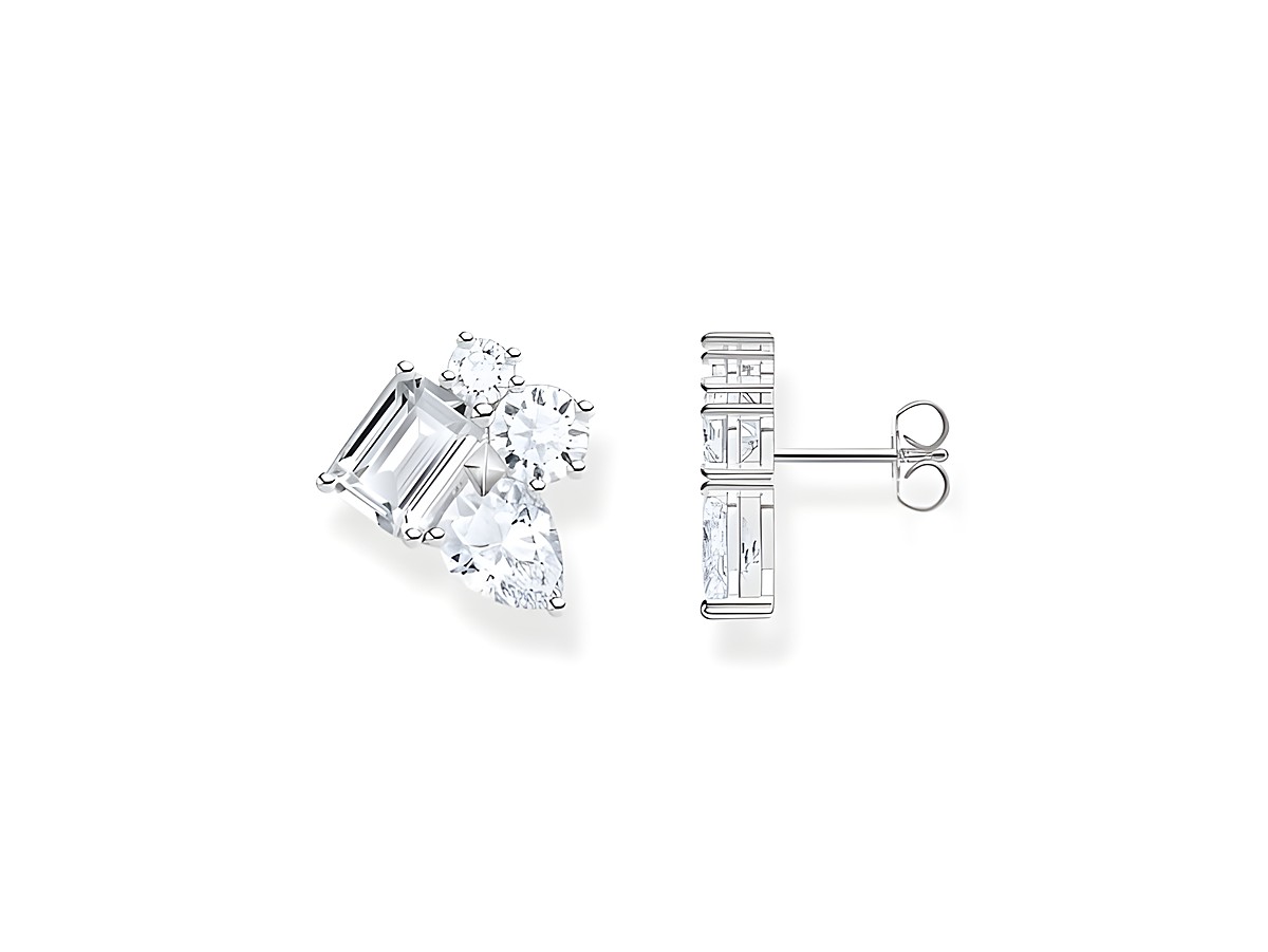 Thomas Sabo Ohrstecker H2275-051-14 aus Silber mit funkelndem Zirkonia in Weiß, designet für glamouröse Anlässe, Eleganz und Stil perfekt vereint.