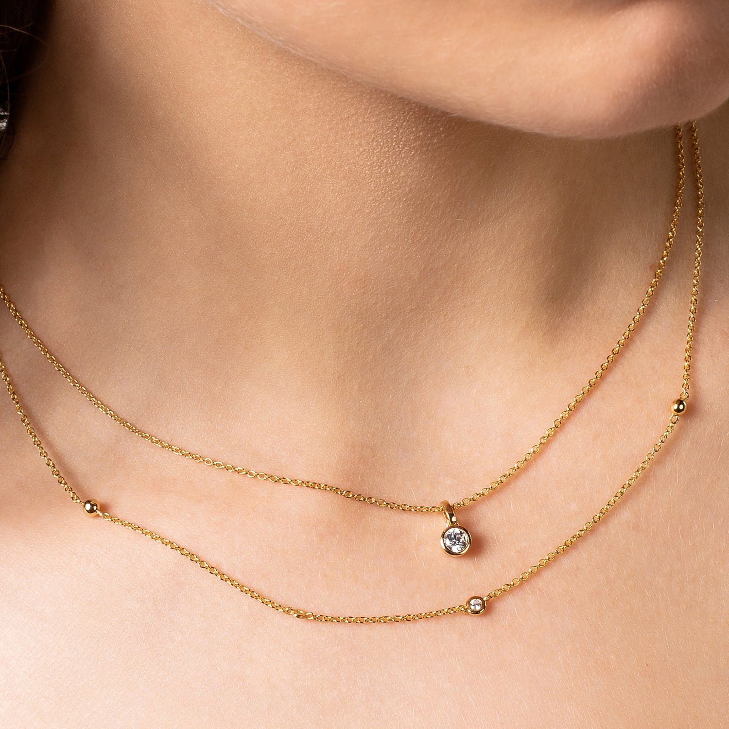 XENOX Sterling Silber Kette XS7283G - 40-45 cm - ZARGE GOLD - Gelbgold vergoldet Ankerkette - Zarge – Ansicht 2