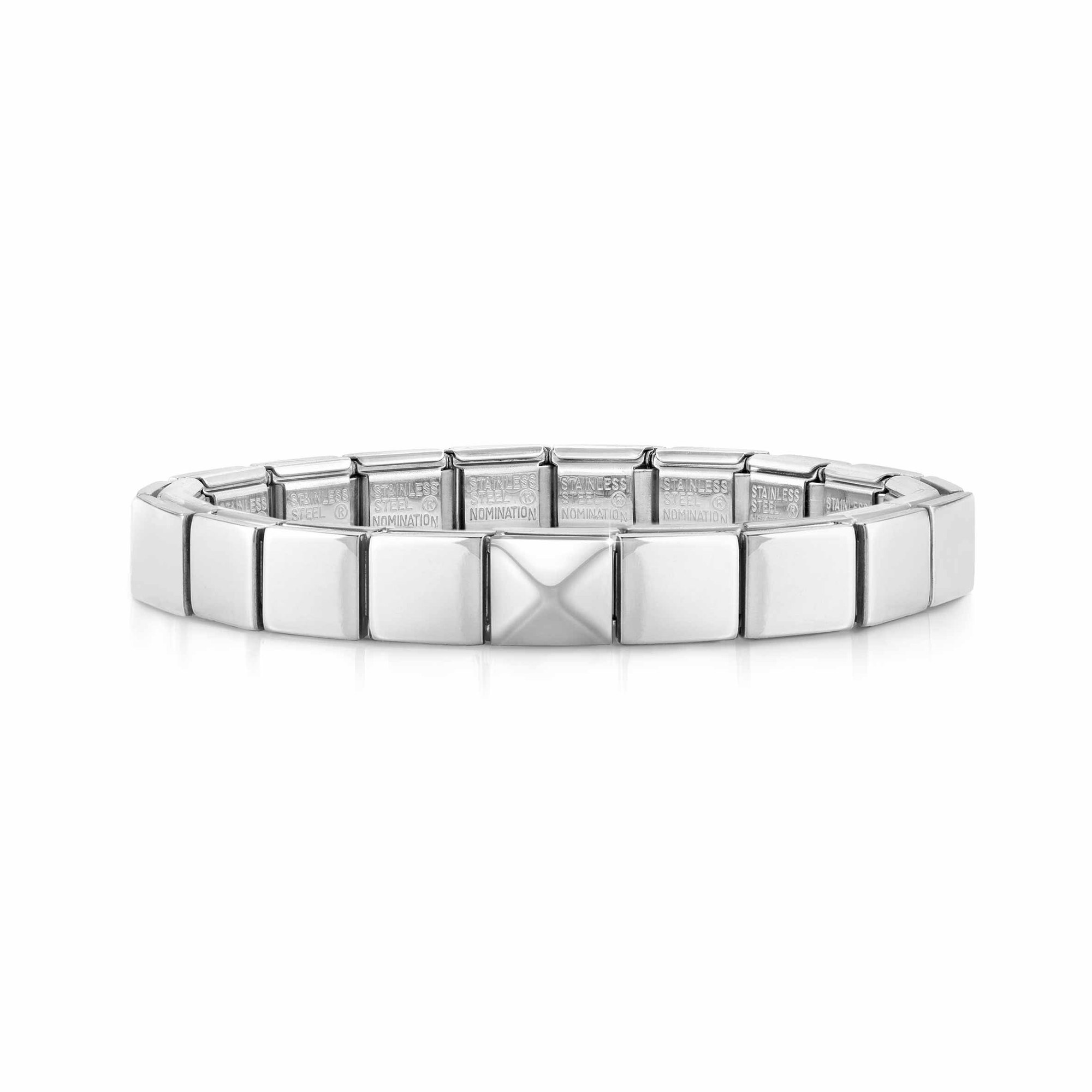 Nomination Classic GLAM Armband Edelstahl Silber - Large pyramid