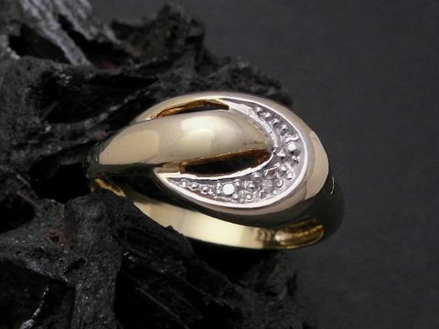 Gold Ring vollkommen Gold 333 bicolor Diamant Goldring Gr. 56,5 Hersteller Juwelier Harnisch bis Gr. 58/18,5 eleganter Ring mit funkelnden Diamanten in edlem Design.