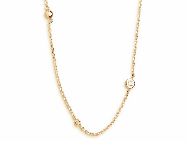 Elegante Xenox Sterling Silber Kette XS3829G in 40-45 cm, vergoldete Karreekette mit klaren Akzenten, ideal für jeden Anlass, verleiht jedem Outfit einen besonderen Glanz.