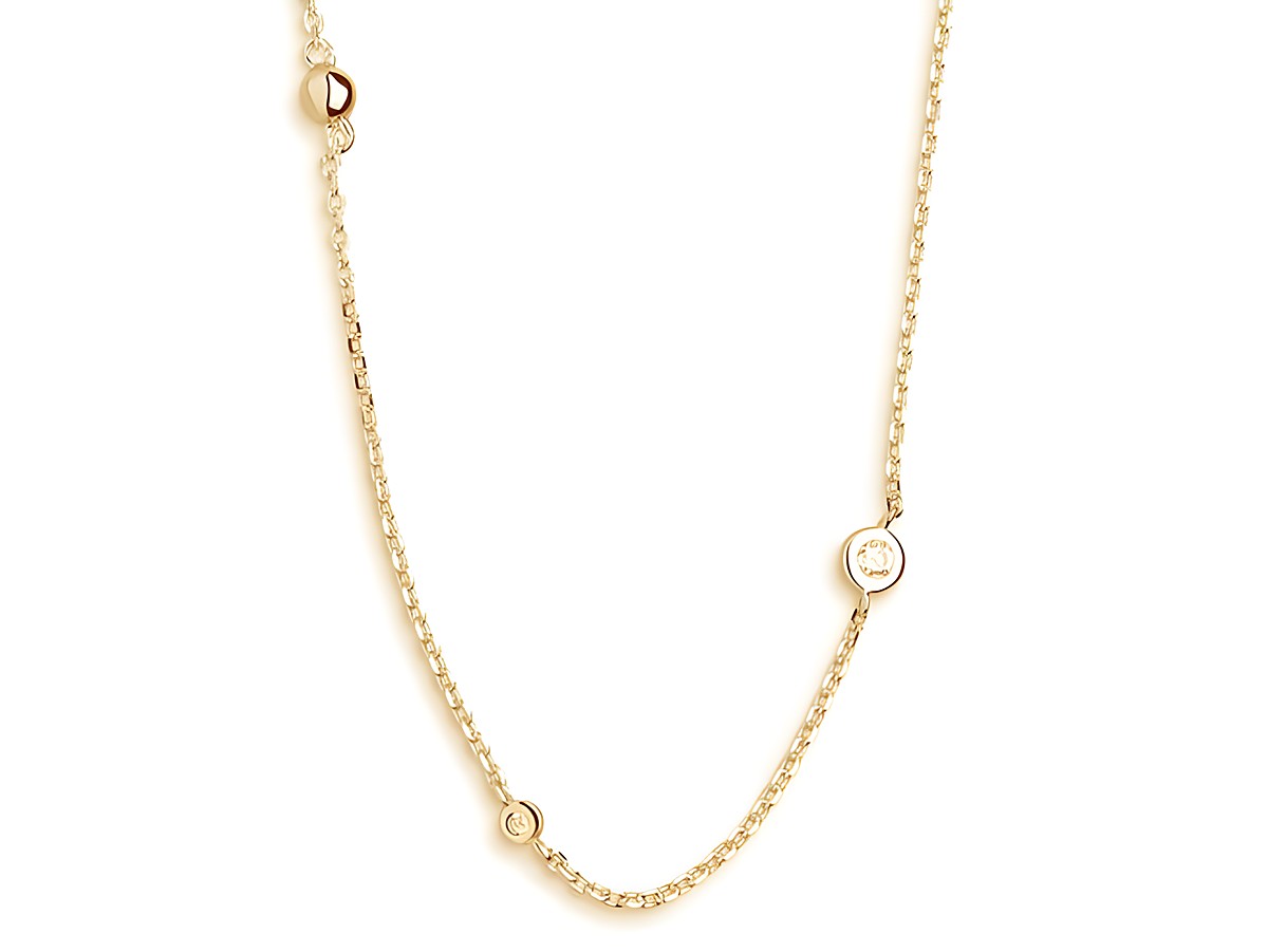 Elegante Xenox Sterling Silber Kette XS3829G in 40-45 cm, vergoldete Karreekette mit klaren Akzenten, ideal für jeden Anlass, verleiht jedem Outfit einen besonderen Glanz.