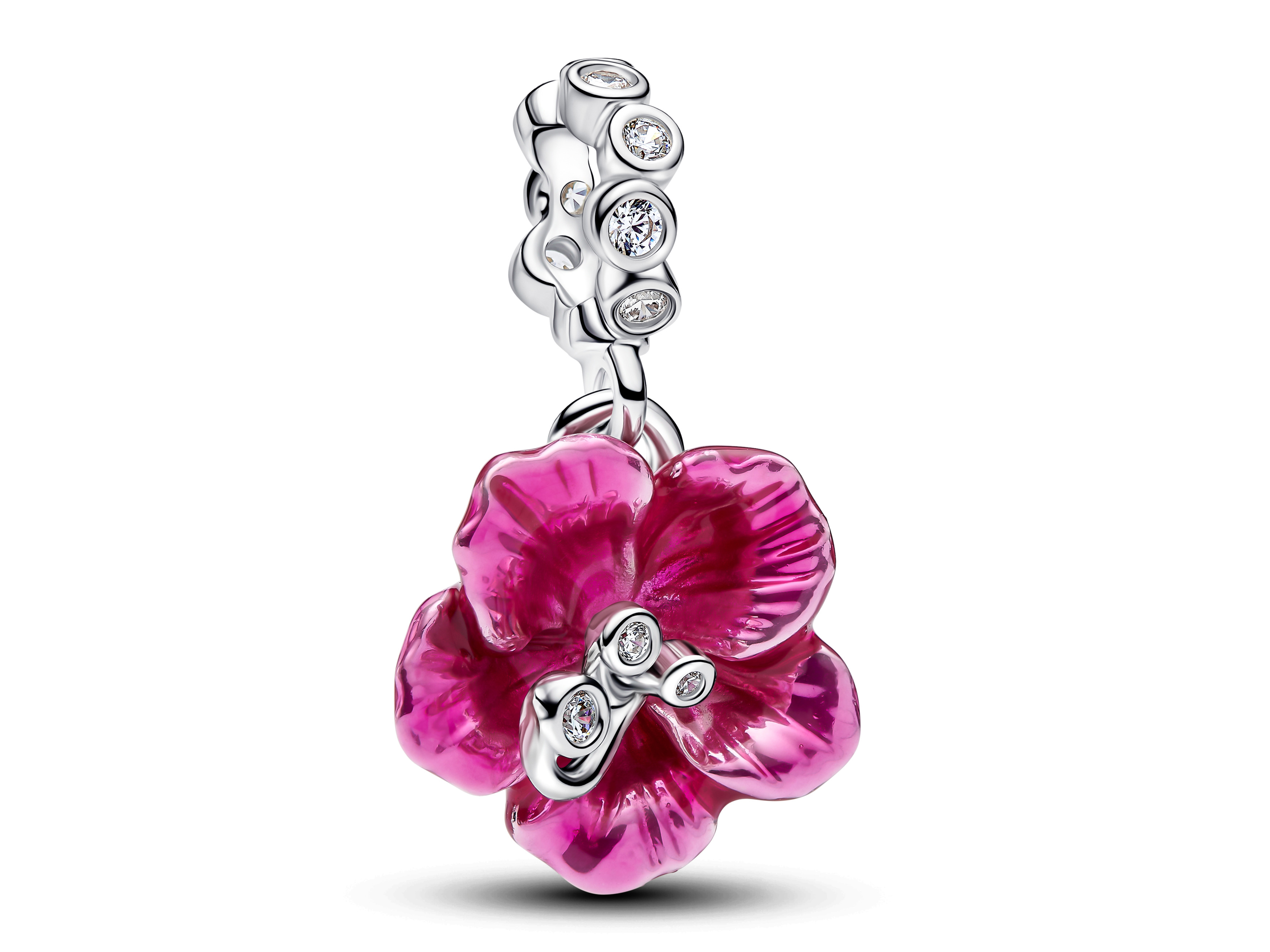 Pandora 794698C01 - Hibiskus-Dangle-charm - Silber - Zirkonia - Pink
