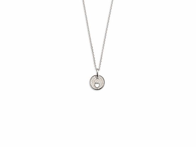 Xenox Sterling Silber Kette XS3539 - 40-45 cm - LOVE STORY - Ankerkette mit herzförmigem Anhänger, elegant und modern, ideal für Liebeserklärungen oder als modisches Accessoire.