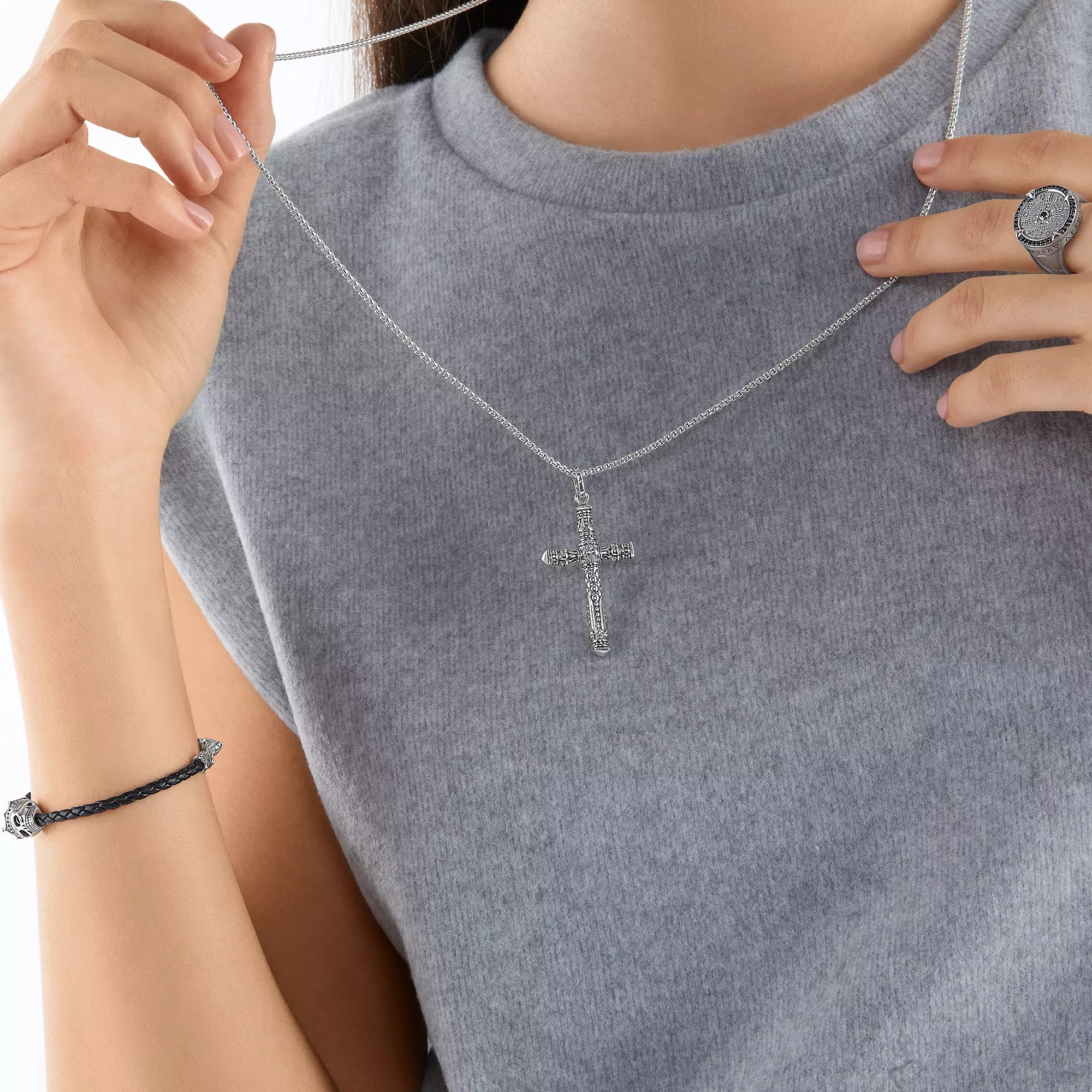 Thomas Sabo Anhänger - Kreuz - Sterling Silber - geschwärzt – Ansicht 3