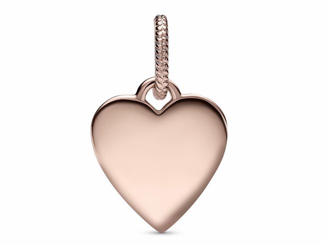 Herz-Anhänger aus roségold vergoldetem Metall von Pandora, Modell 388914C00, ohne Kette, glänzende Oberfläche und elegante Form, idealer Schmuck für persönliche Gravuren.