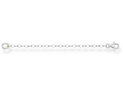 Silberne Ankerkette von Thomas Sabo mit einer Länge von 10 cm, ideal zum Tragen ohne Anhänger, glänzende Oberfläche und robuster Karabinerverschluss.