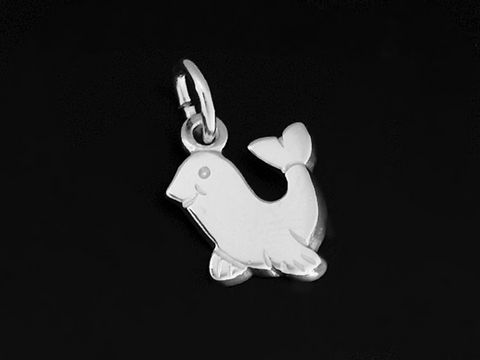 Niedlicher Robbe Anhänger aus 925 Sterling Silber, rhodiniert, hergestellt von Juwelier Harnisch, ideal für Tierliebhaber.