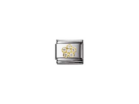 Zirkonia Blumenanhänger von Nomination in Weiß, elegant mit glänzendem Design, ideal für Armbänder und Schmuckliebhaber, verleiht jedem Look einen Hauch von Eleganz.