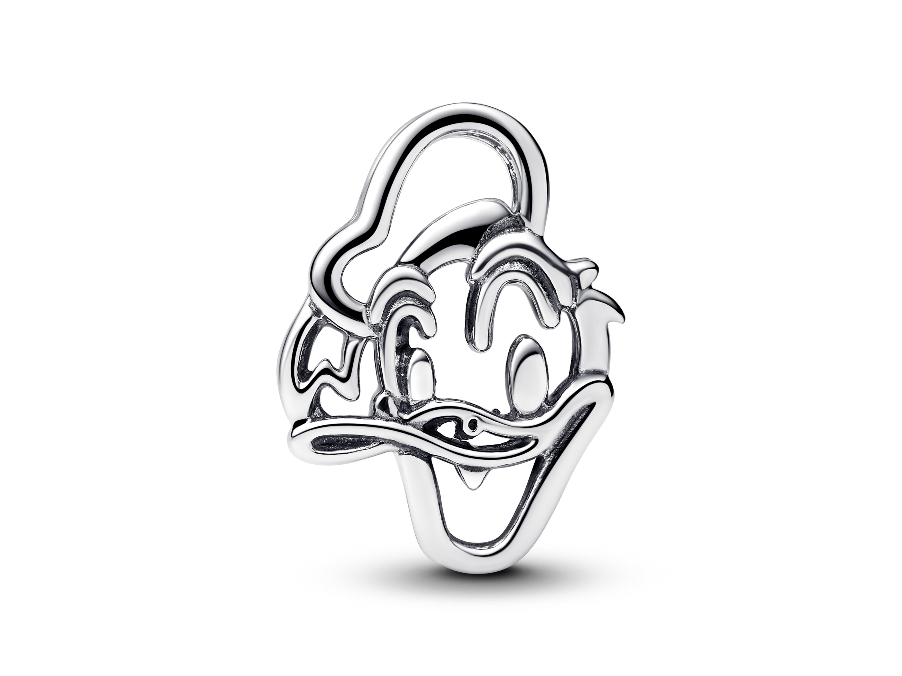 Pandora 793909C00 Disney Donald Duck Charm aus Sterlingsilber, detailreiche Darstellung des berühmten Entencharakters mit fröhlichem Ausdruck, ideal für Schmuckliebhaber.