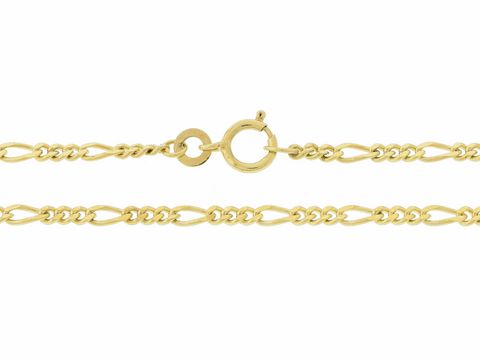 Figarokette 333 Gold mit einer Länge von 40 cm und einer Breite von 2,2 x 1 mm, ausgestattet mit einem praktischen Federring, hergestellt von Juwelier Harnisch.