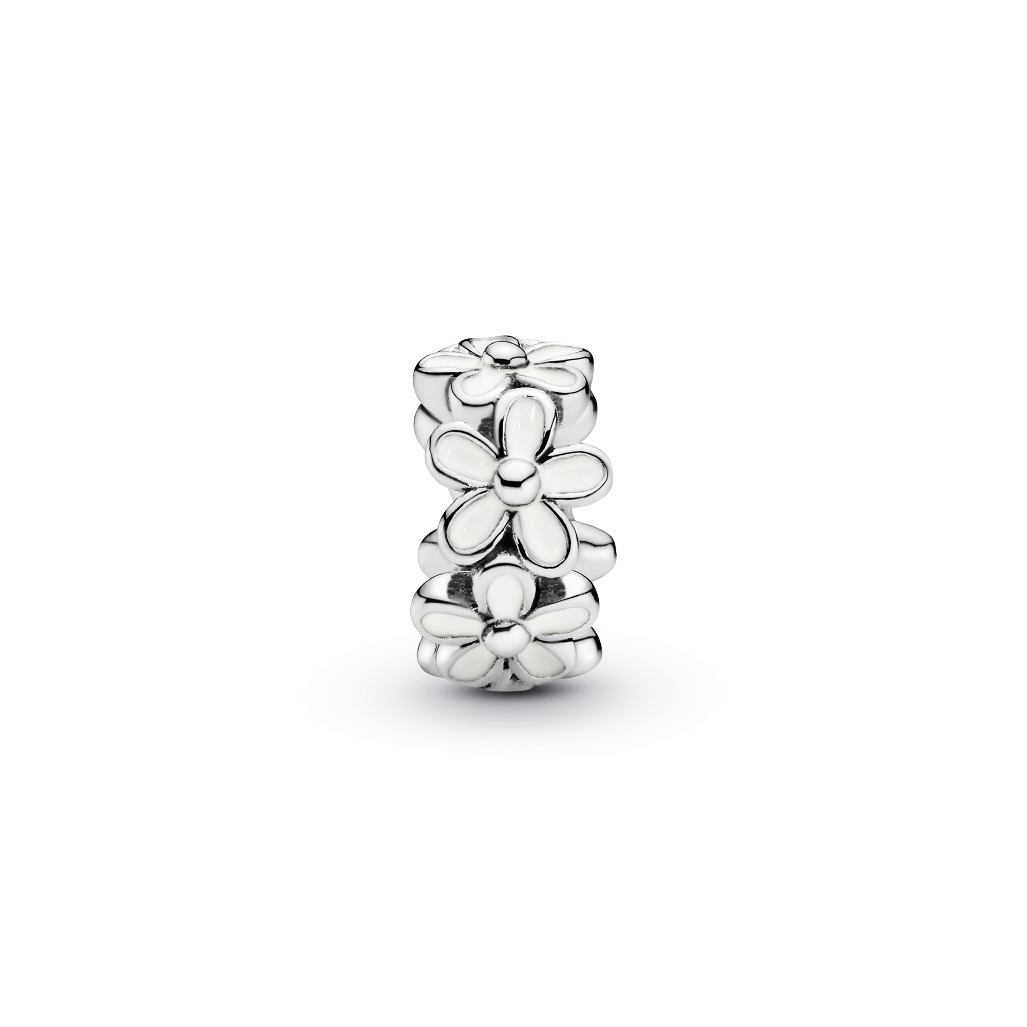 PANDORA Liebliches weißes Blümchen - Charm - Silber - Emaille weiß – Ansicht 2