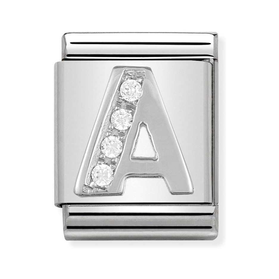 Nomination Composable Big Charm Buchstabe A - Silber 925, Zirkonia