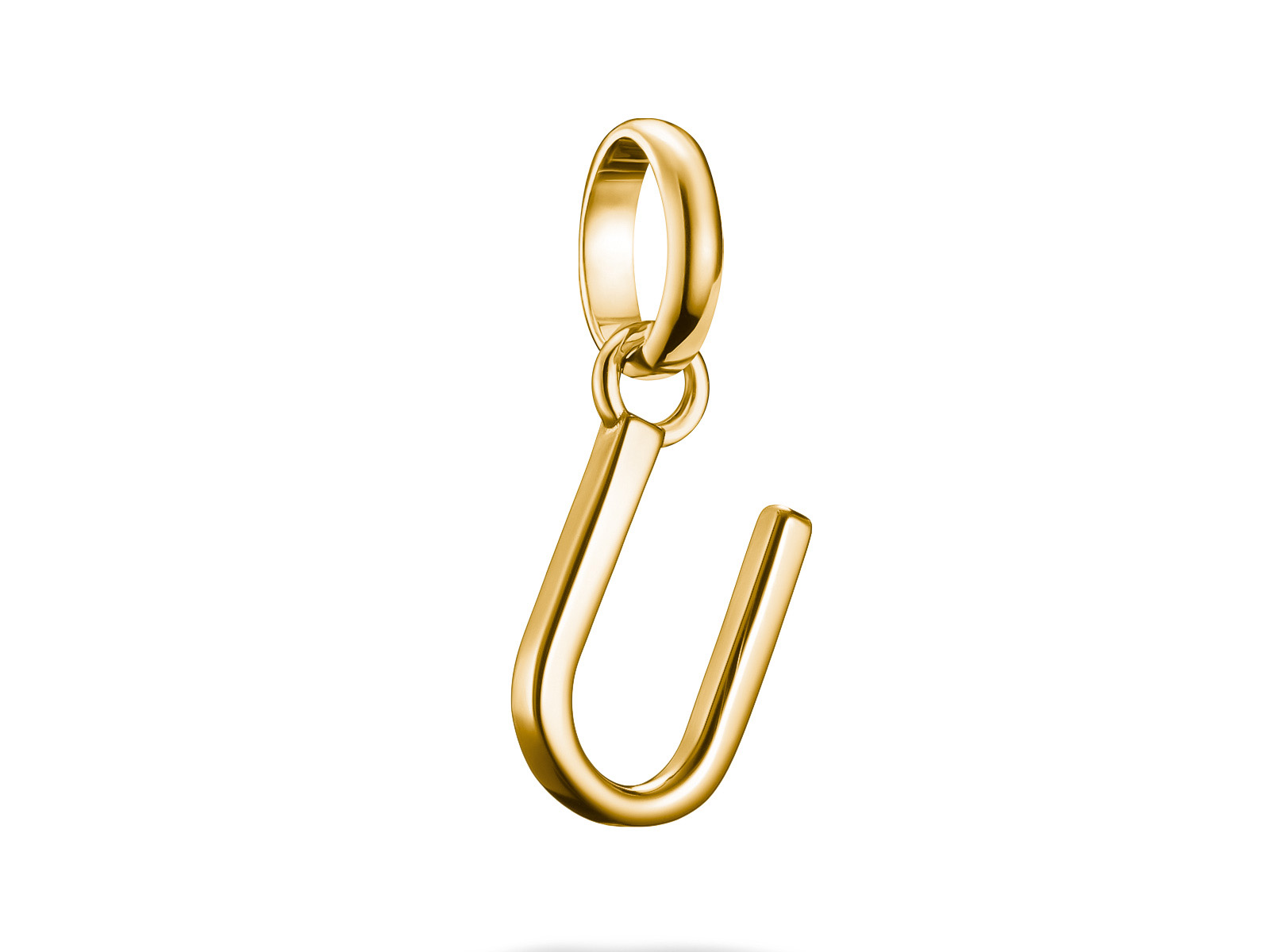 Thomas Sabo Connect CC1227-413-39 Buchstabe U Charm mit Öse aus Silber und vergoldet, elegantes Design, ideal zum Personalisieren von Schmuckstücken im Charm Club CONNECT.