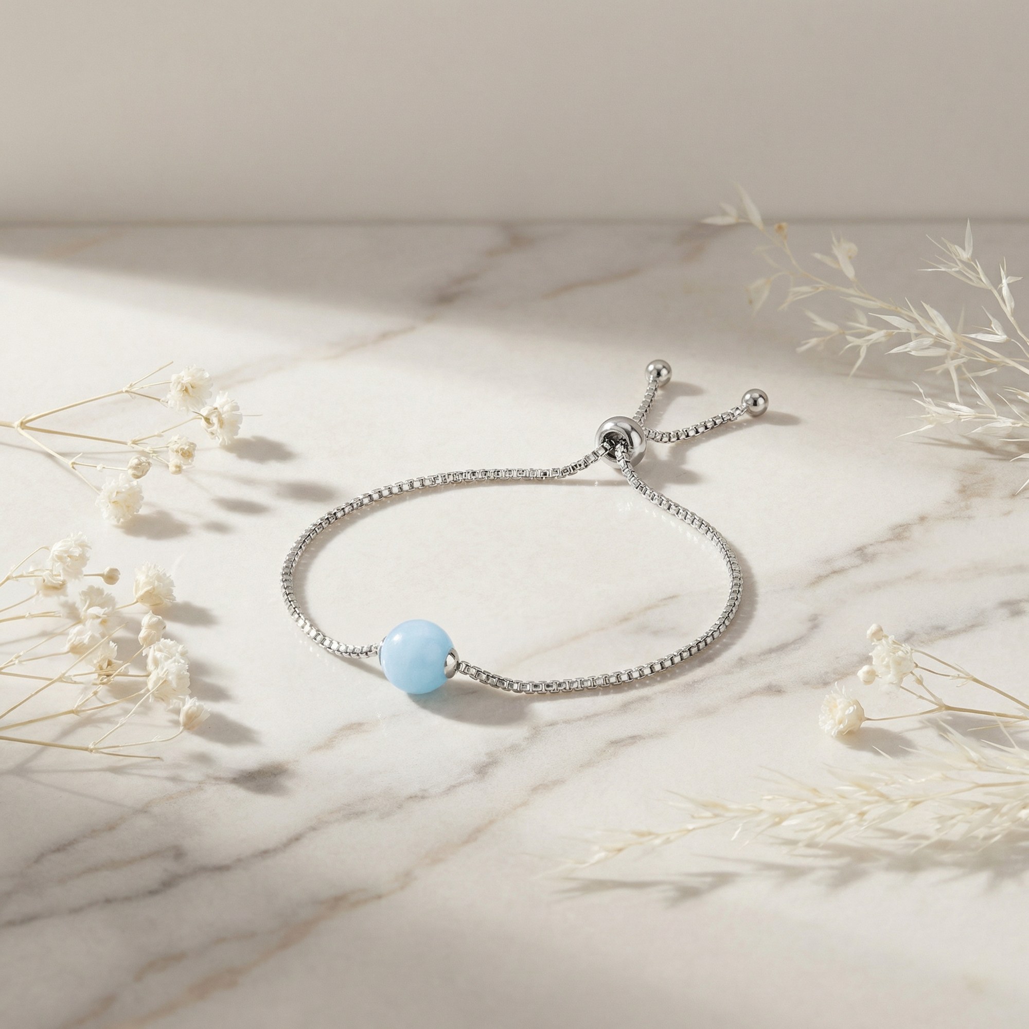 Engelsrufer LILGEM Armband Powerful Stone - Kraftstein - Blauer Achat - Silber rhodiniert & Blau 24 cm – Ansicht 4
