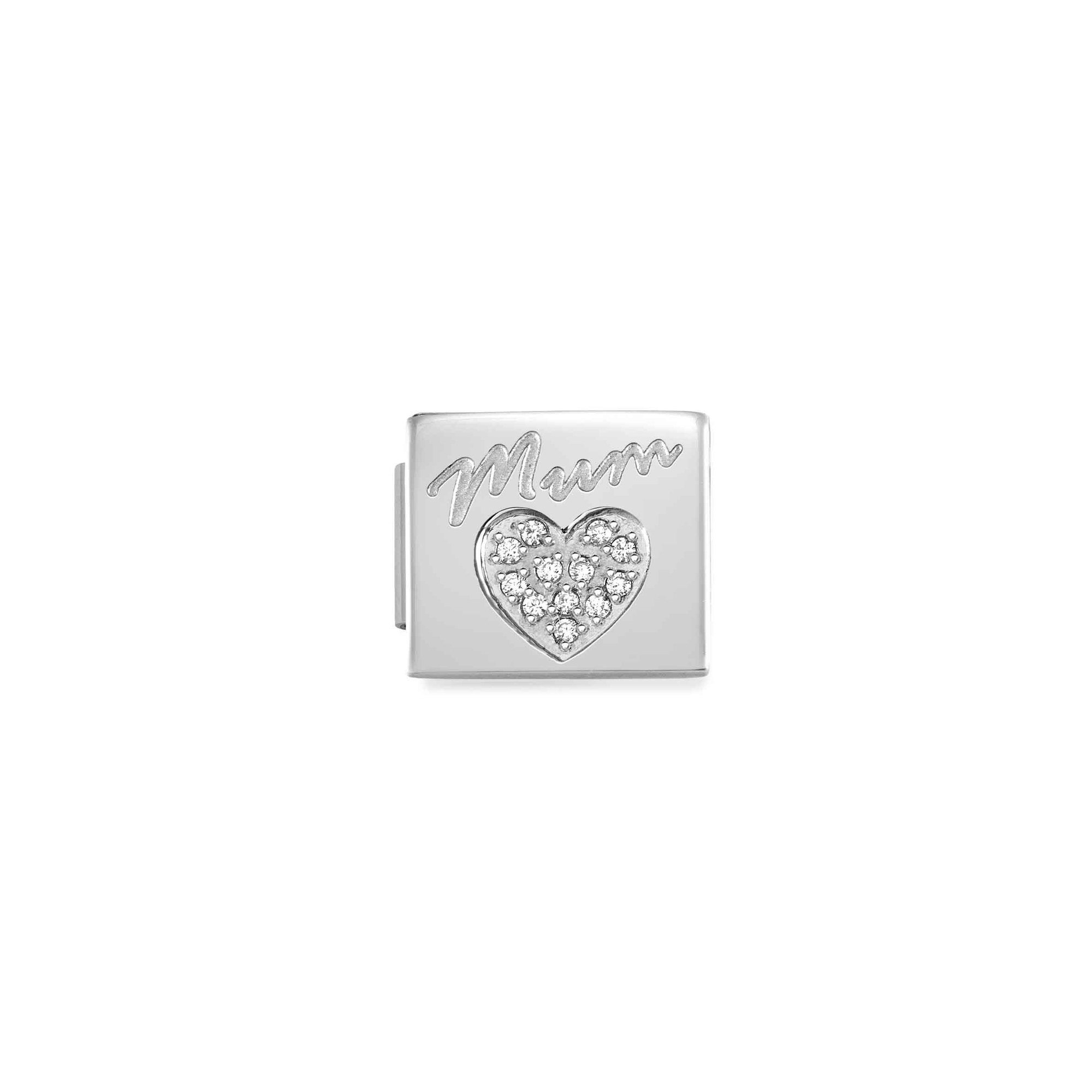 Nomination Composable Glam Charm Mum mit Herz - Edelstahl, Zirkonia