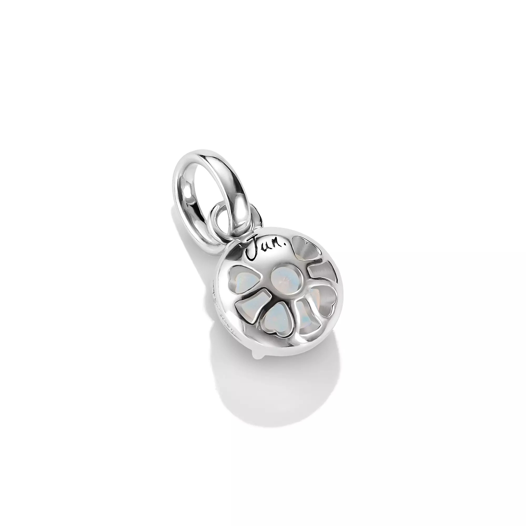 Thomas Sabo Connect - Birthstones Charm - Juni - Silber & Keramik Stein - Weiß - Charm mit Öse – Ansicht 2