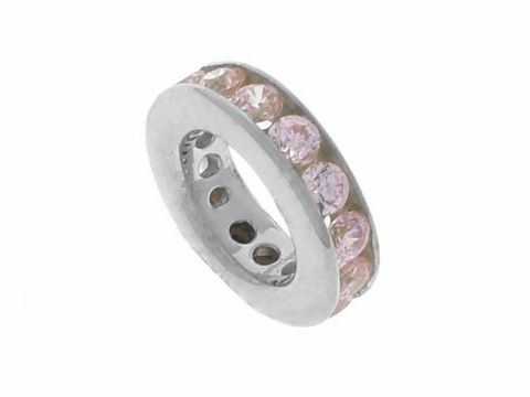 Memorie Taufring aus Sterling Silber mit rosa Zirkonia, Hersteller Juwelier Harnisch, elegantes Design mit funkelnden Steinen, ideal als Geschenk oder für besondere Anlässe.