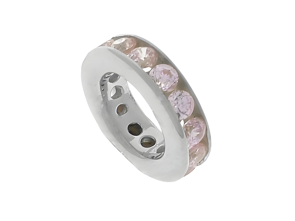 Memorie Taufring aus Sterling Silber mit rosa Zirkonia, Hersteller Juwelier Harnisch, elegantes Design mit funkelnden Steinen, ideal als Geschenk oder für besondere Anlässe.