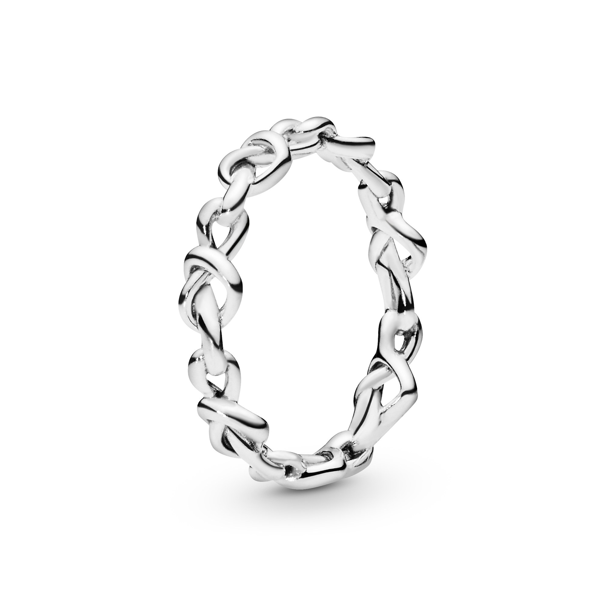 Pandora 54 - Knotted hearts silver ring - Silber