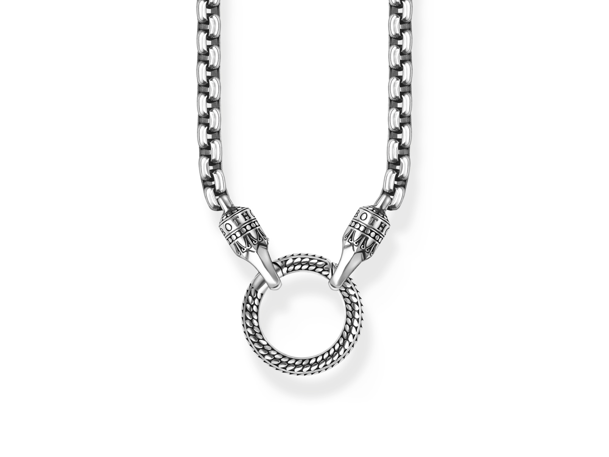 Thomas Sabo Kette KE2327-637-21-L60 - Silber - Rebel Basics 60 cm Thomas Sabo Kette KE2327-637-21-L60 aus Silber, Rebel Basics 60 cm, mit elegantem Design und einem runden, geflochtenen Element in der Mitte, ohne Anhänger, ideal für stilvolle Akzente.
