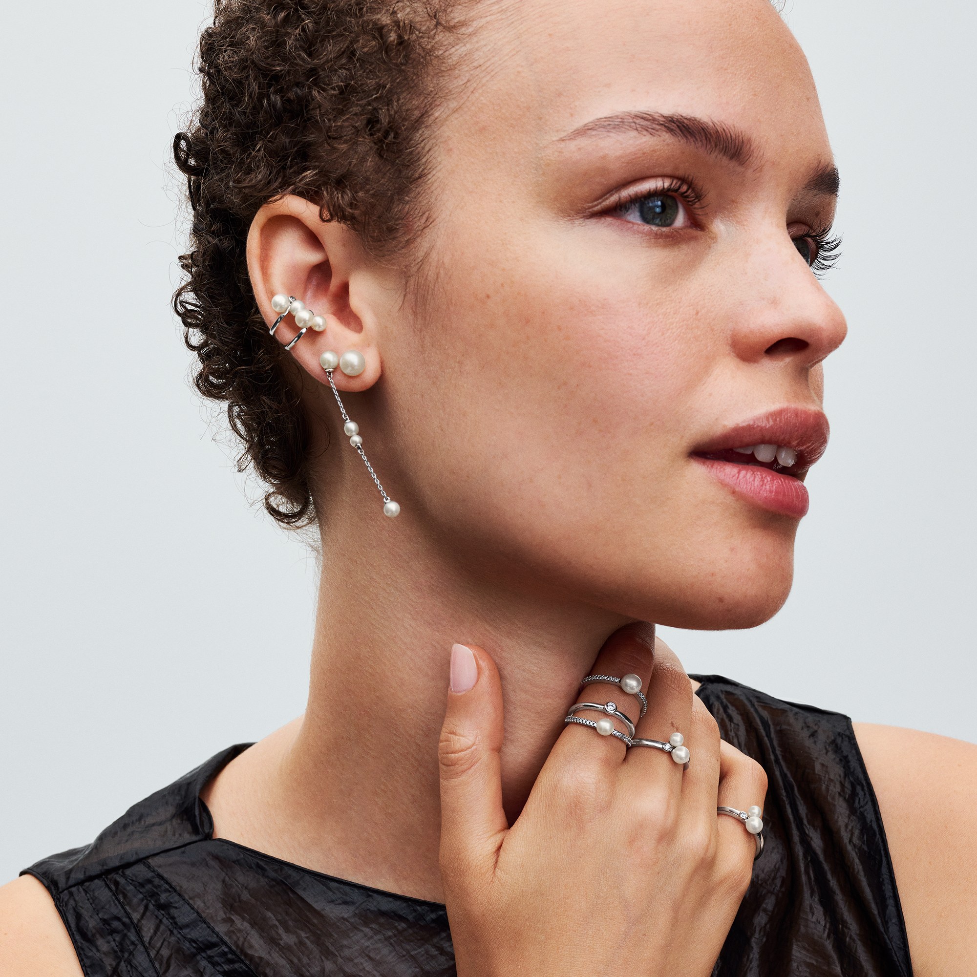 Pandora Duo Zuchtperlen Ring - Silber - Steinmix Weiß – Ansicht 5