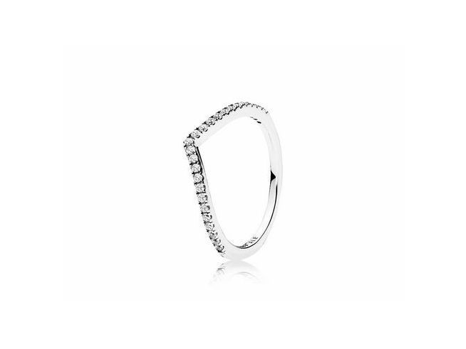 Der Pandora Sparkling Wishbone Ring aus Sterling Silber ist elegant geformt und mit Zirkonia besetzt, Größe 64/20,5, ideal für besondere Anlässe.